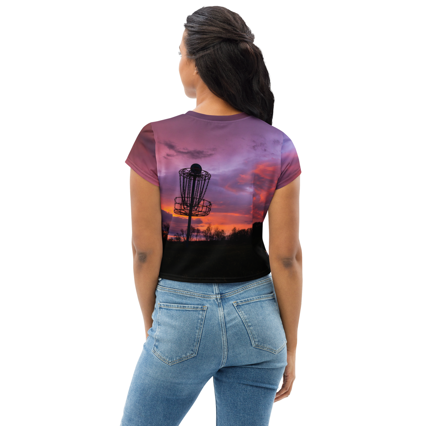 Disc Golf Sunrise Crop Tee