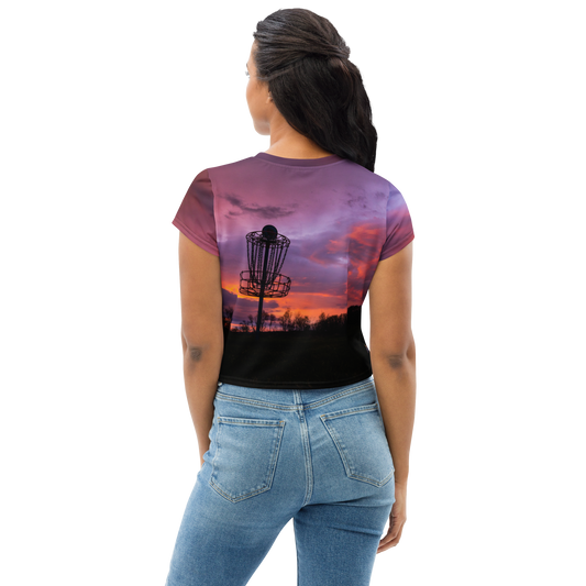 Disc Golf Sunrise Crop Tee