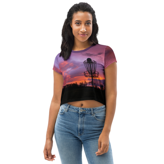 Disc Golf Sunrise Crop Tee