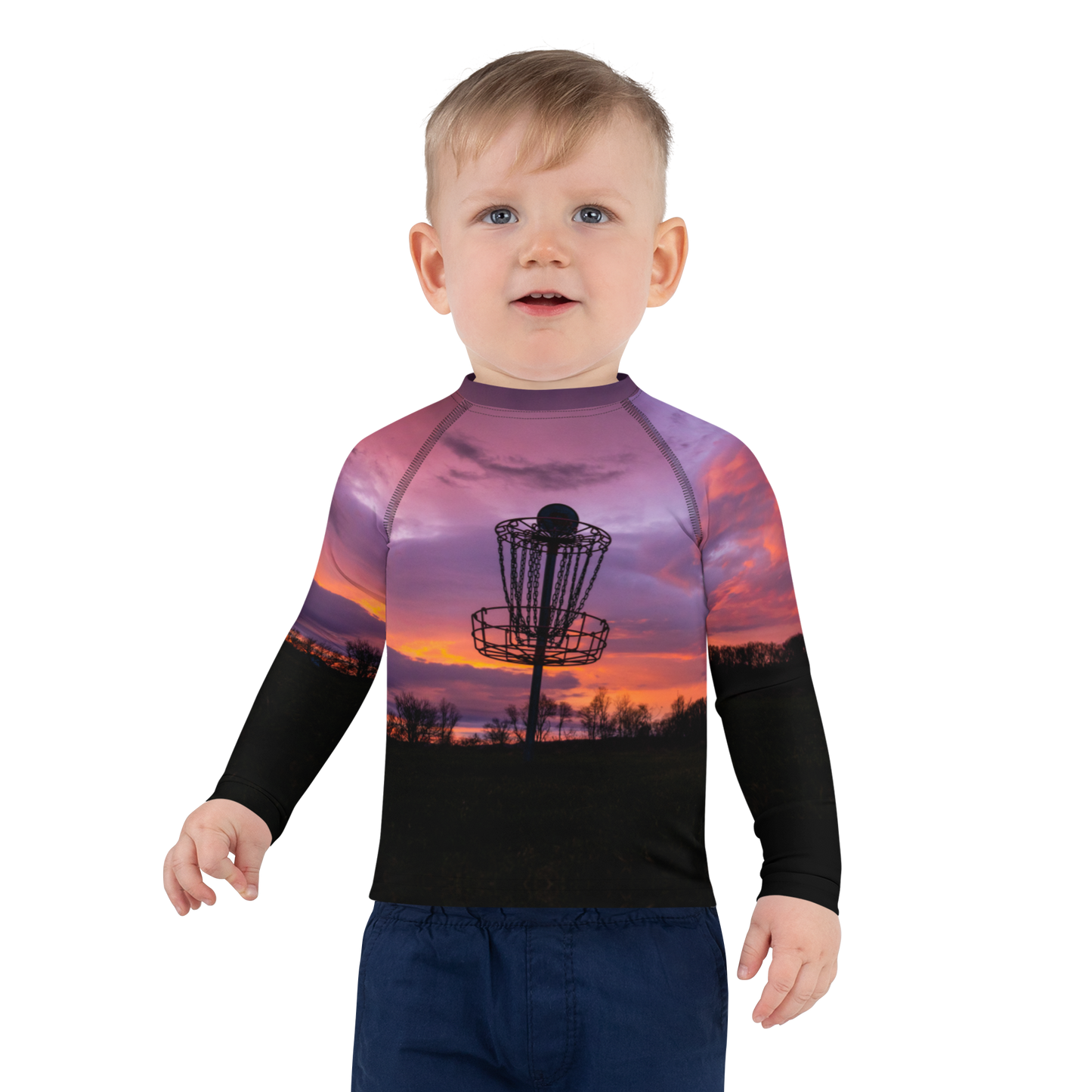 Disc Golf Sunrise Kids Rash Guard