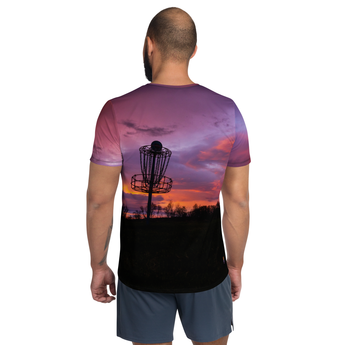 Disc Golf Sunrise Men's Athletic T-shirt