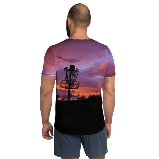 Disc Golf Sunrise Men's Athletic T-shirt