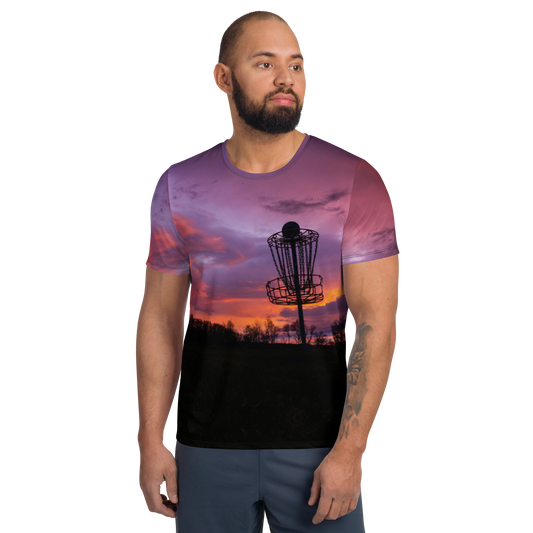 Disc Golf Sunrise Men's Athletic T-shirt