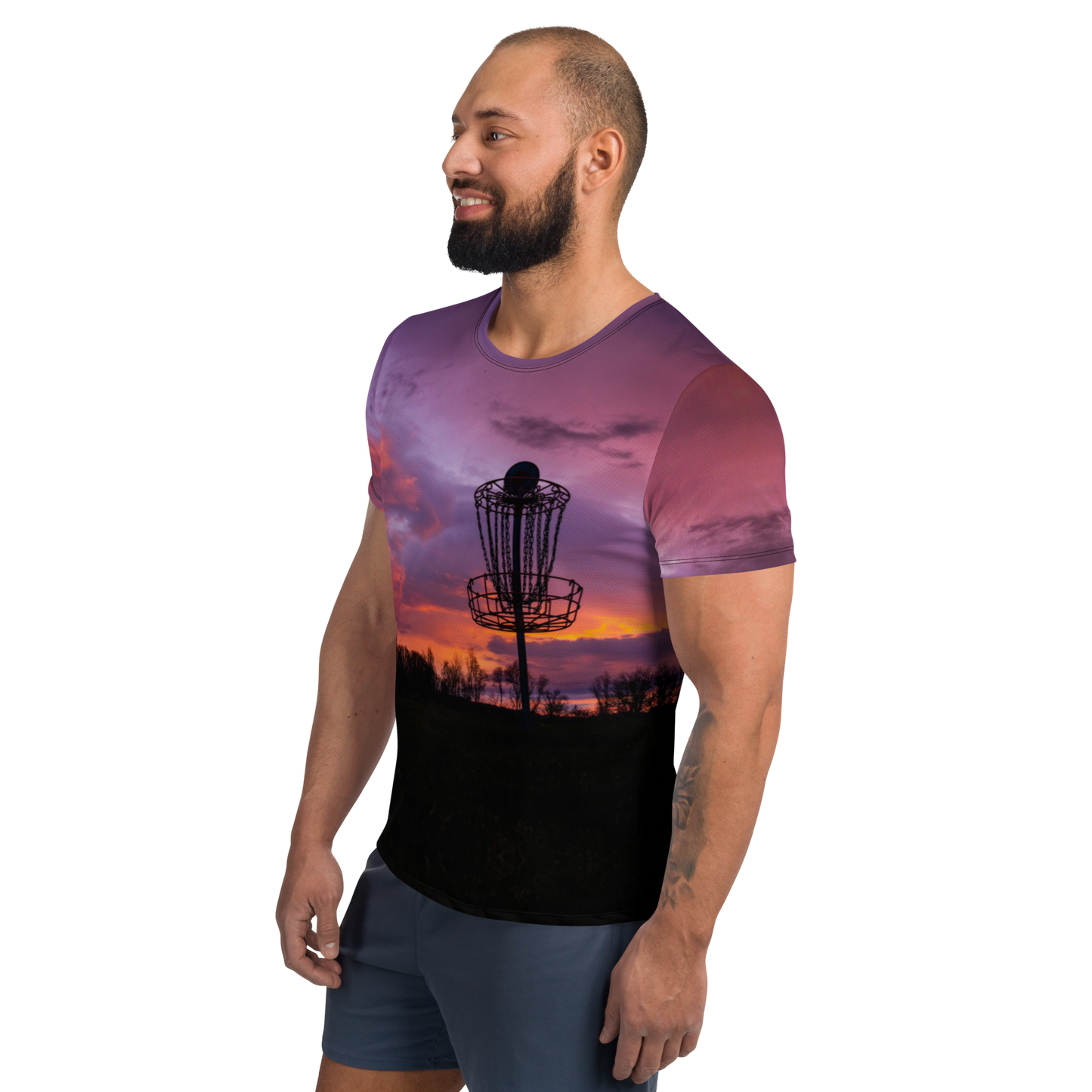 Disc Golf Sunrise Men's Athletic T-shirt