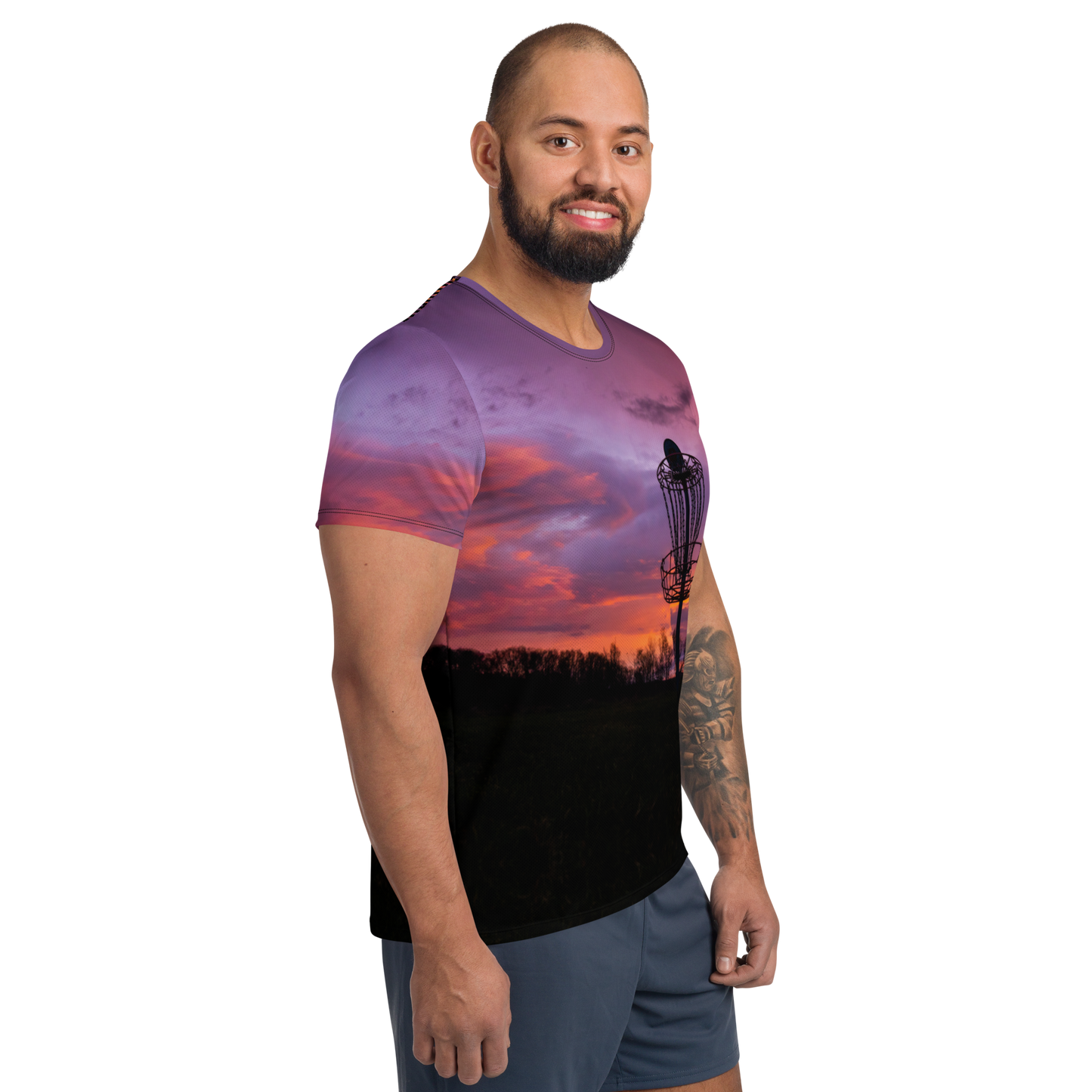 Disc Golf Sunrise Men's Athletic T-shirt