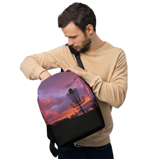 Disc Golf Sunrise Minimalist Backpack