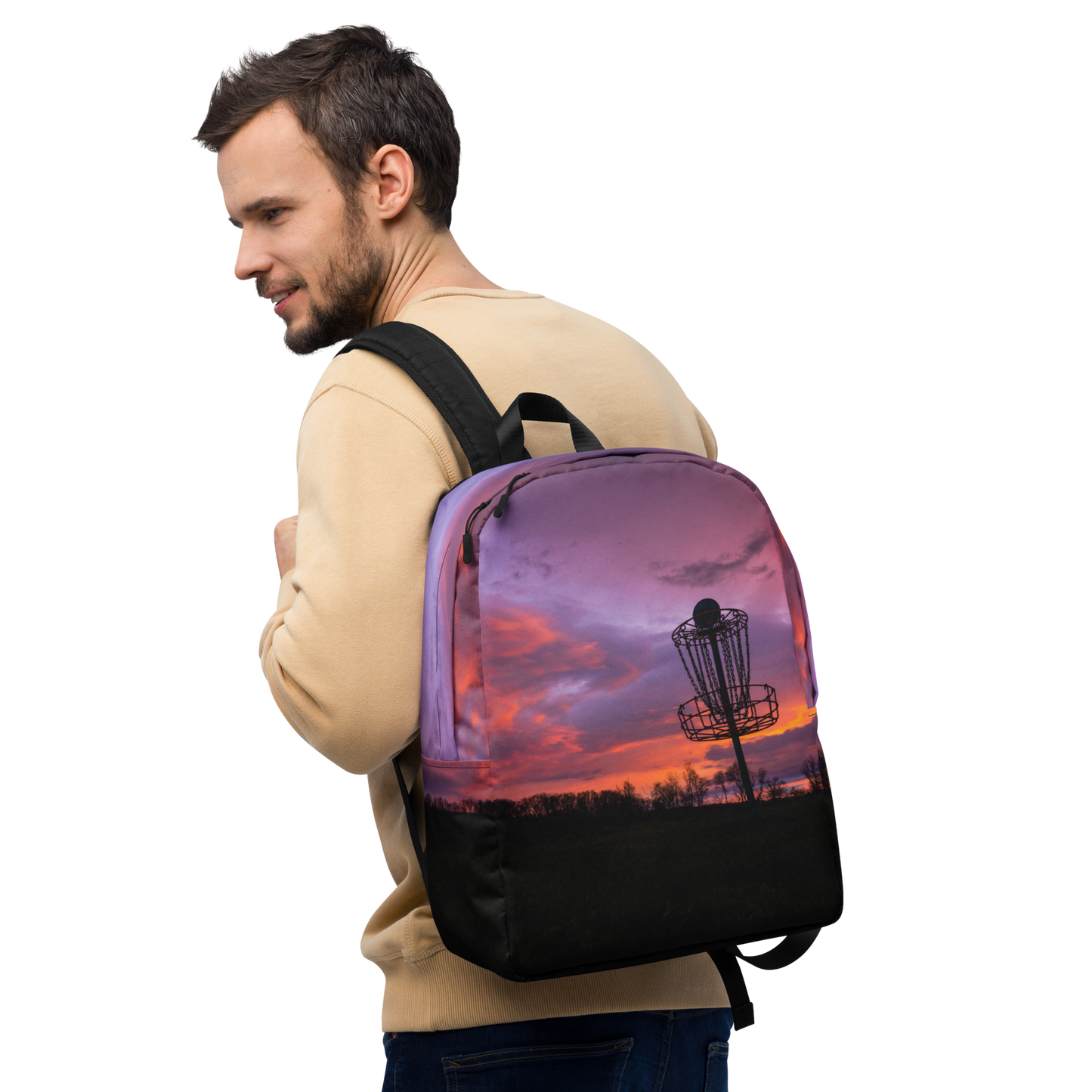 Disc Golf Sunrise Minimalist Backpack