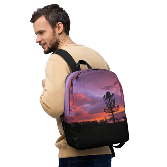 Disc Golf Sunrise Minimalist Backpack