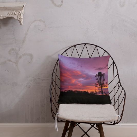Disc Golf Sunrise Premium Pillow