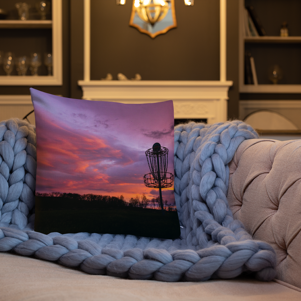 Disc Golf Sunrise Premium Pillow