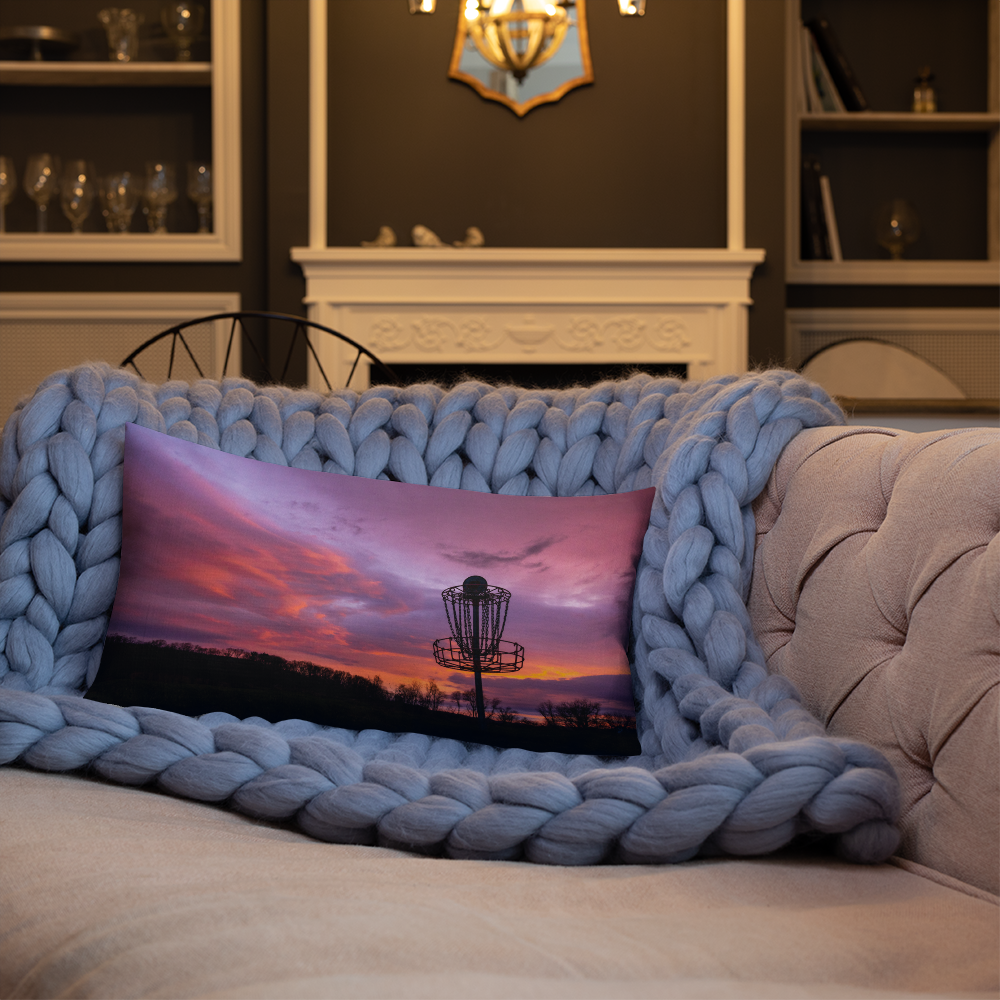 Disc Golf Sunrise Premium Pillow