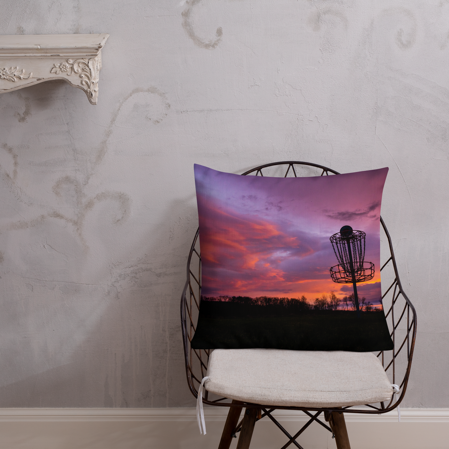 Disc Golf Sunrise Premium Pillow