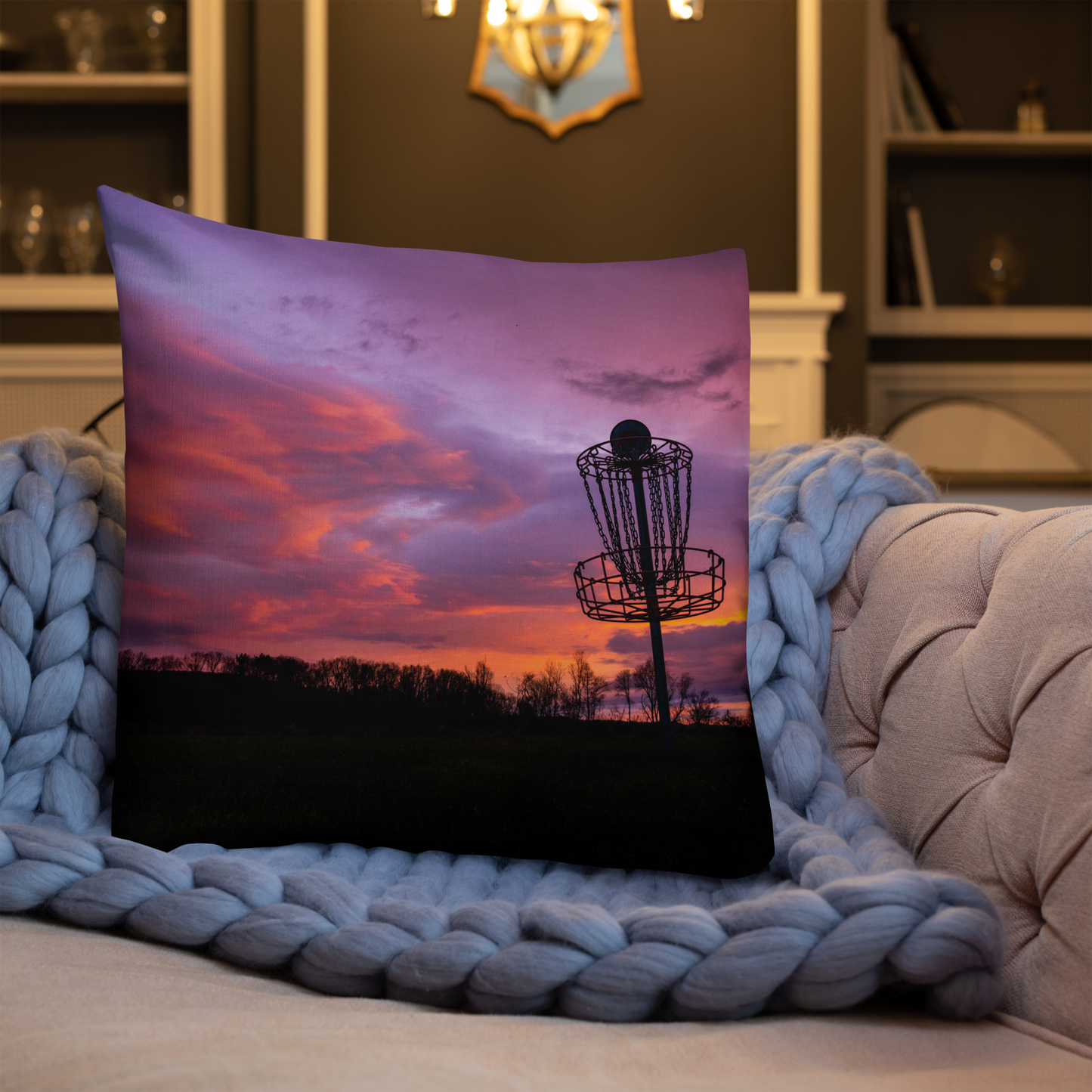 Disc Golf Sunrise Premium Pillow