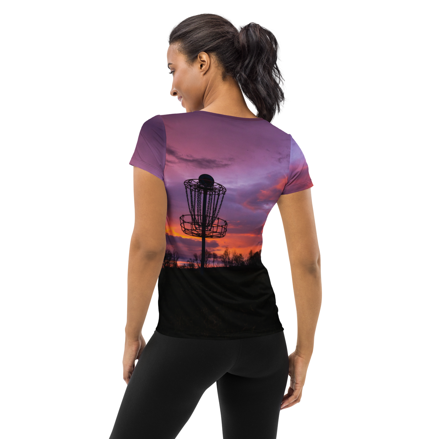Disc Golf Sunrise Women's Athletic T-shirt