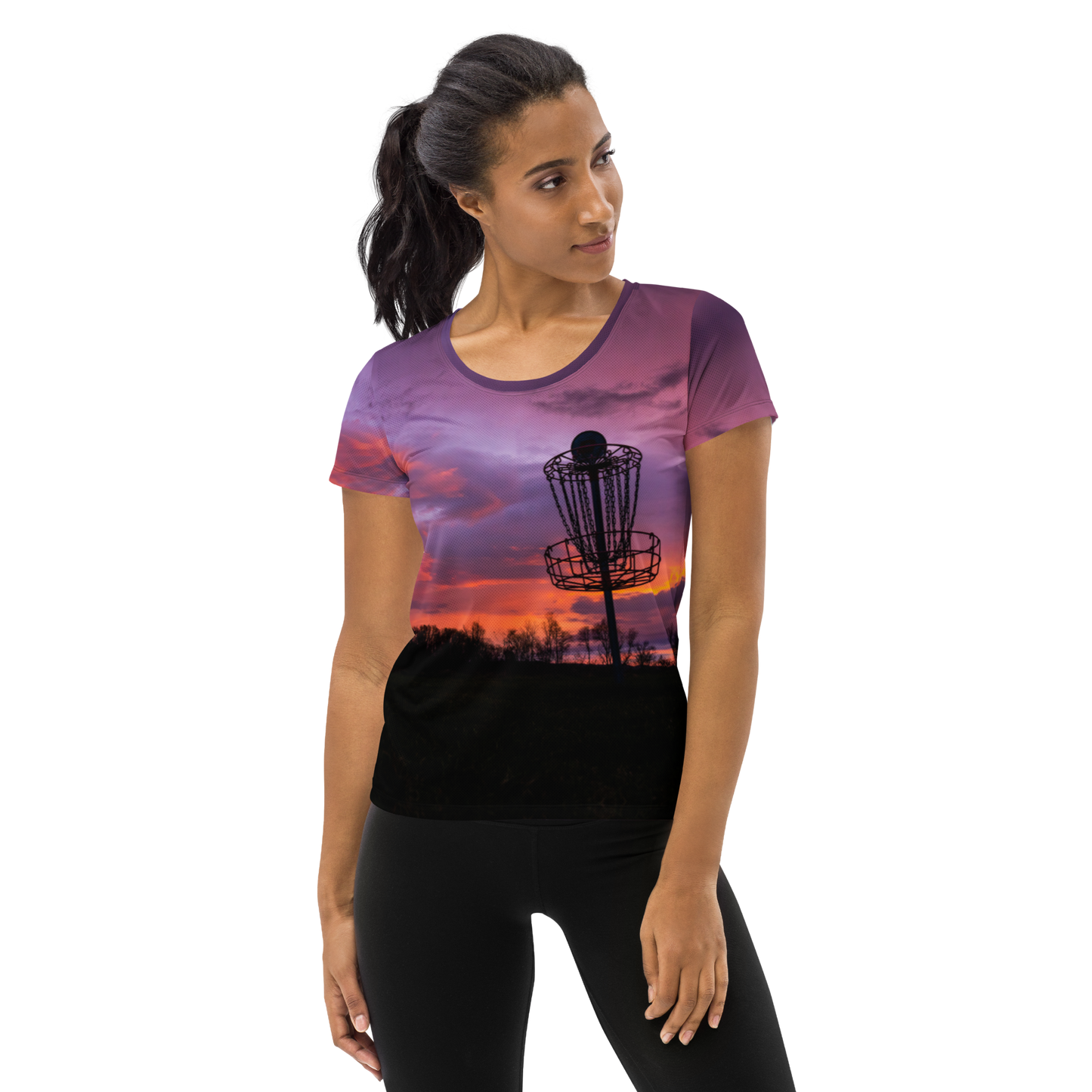 Disc Golf Sunrise Women's Athletic T-shirt