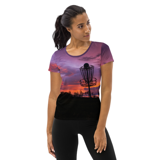 Disc Golf Sunrise Women's Athletic T-shirt