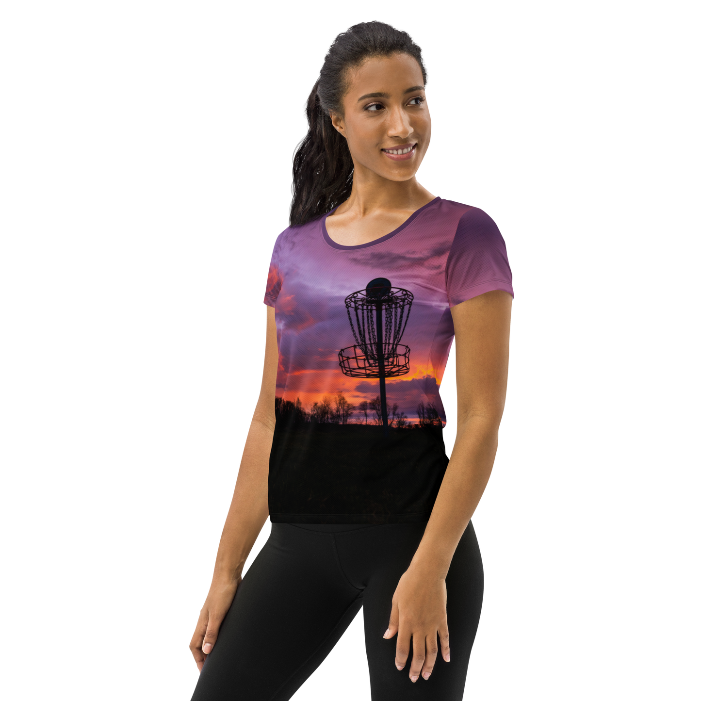 Disc Golf Sunrise Women's Athletic T-shirt