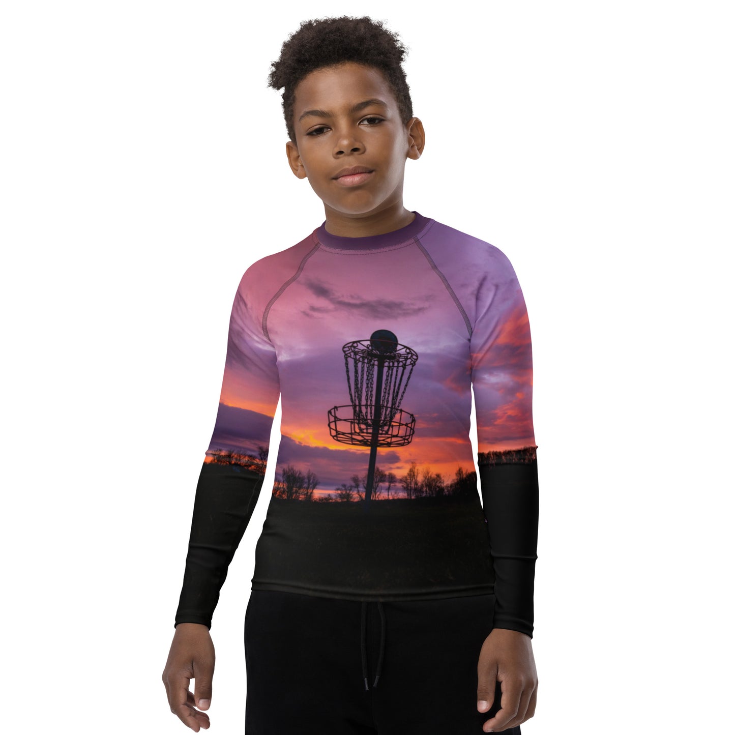 Disc Golf Sunrise Youth Rash Guard