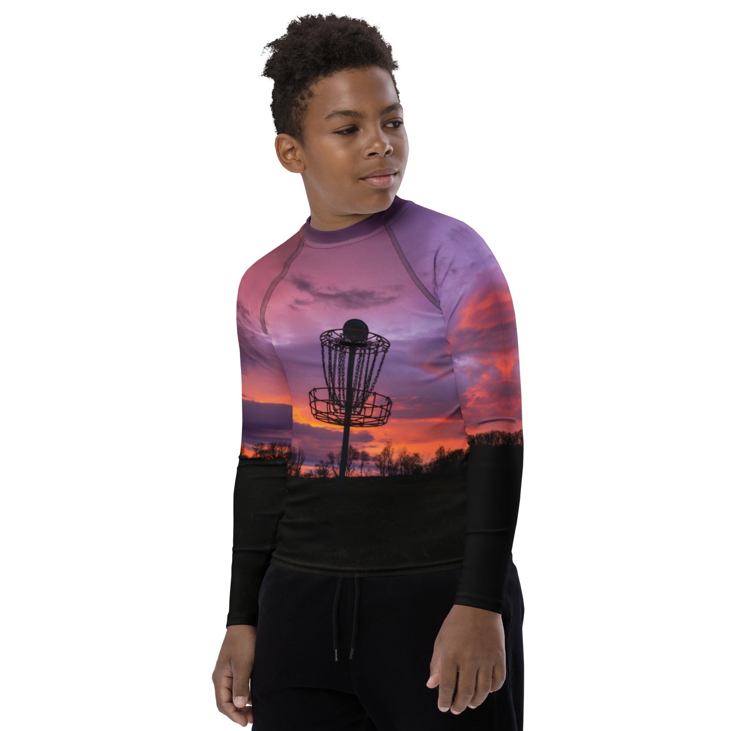 Disc Golf Sunrise Youth Rash Guard