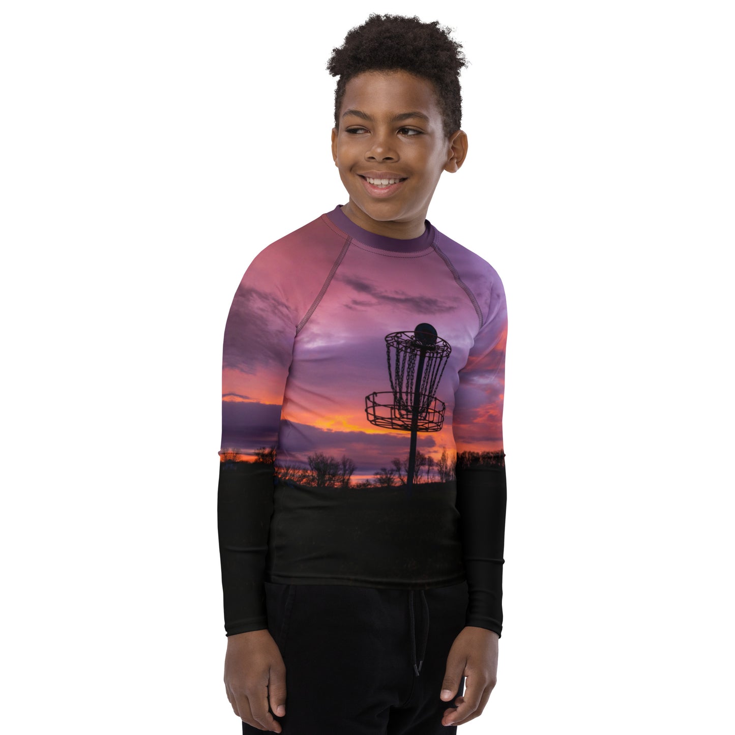 Disc Golf Sunrise Youth Rash Guard