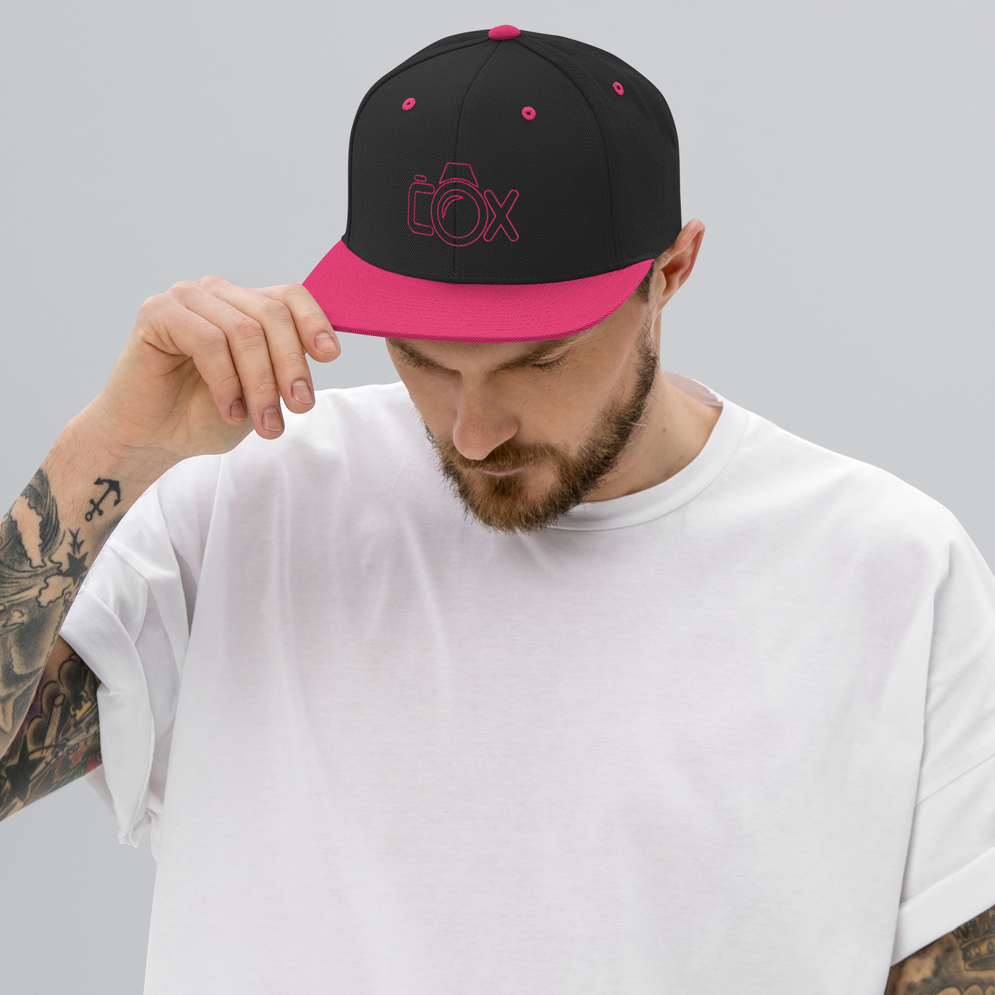 COX Camera PINK Wireframe Logo Snapback Hat