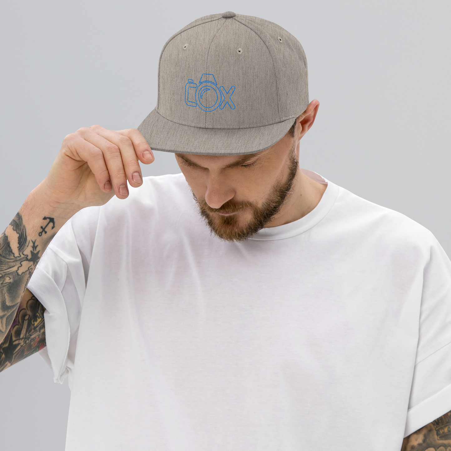 COX Camera Aqua/Teal Wireframe Logo Snapback Hat