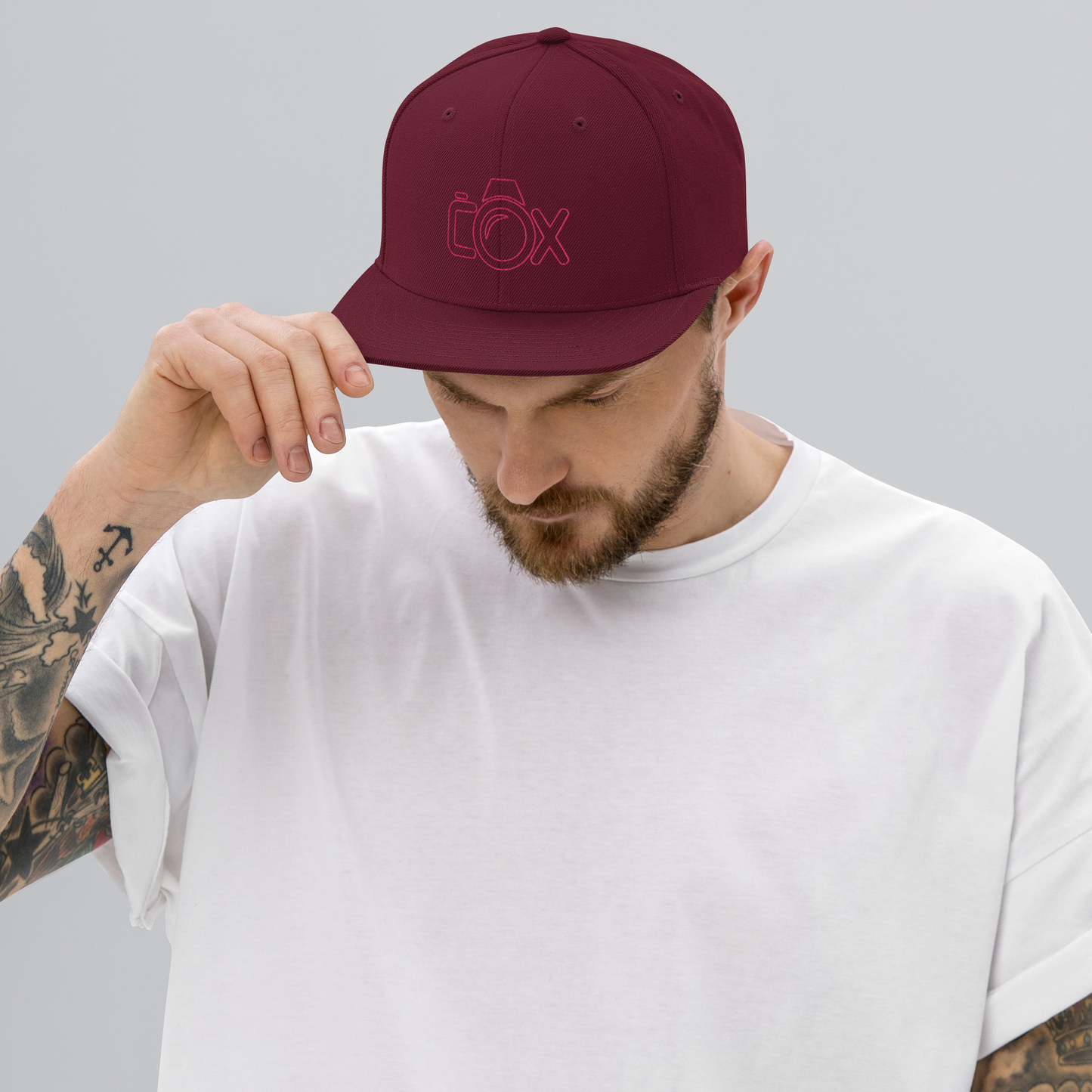 COX Camera PINK Wireframe Logo Snapback Hat