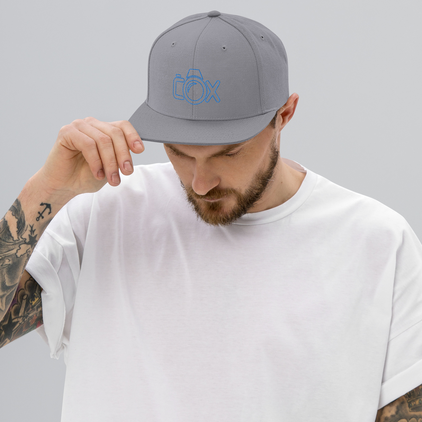 COX Camera Aqua/Teal Wireframe Logo Snapback Hat