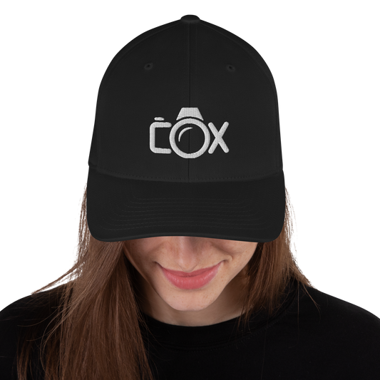 COX Camera White Logo Structured Twill Cap