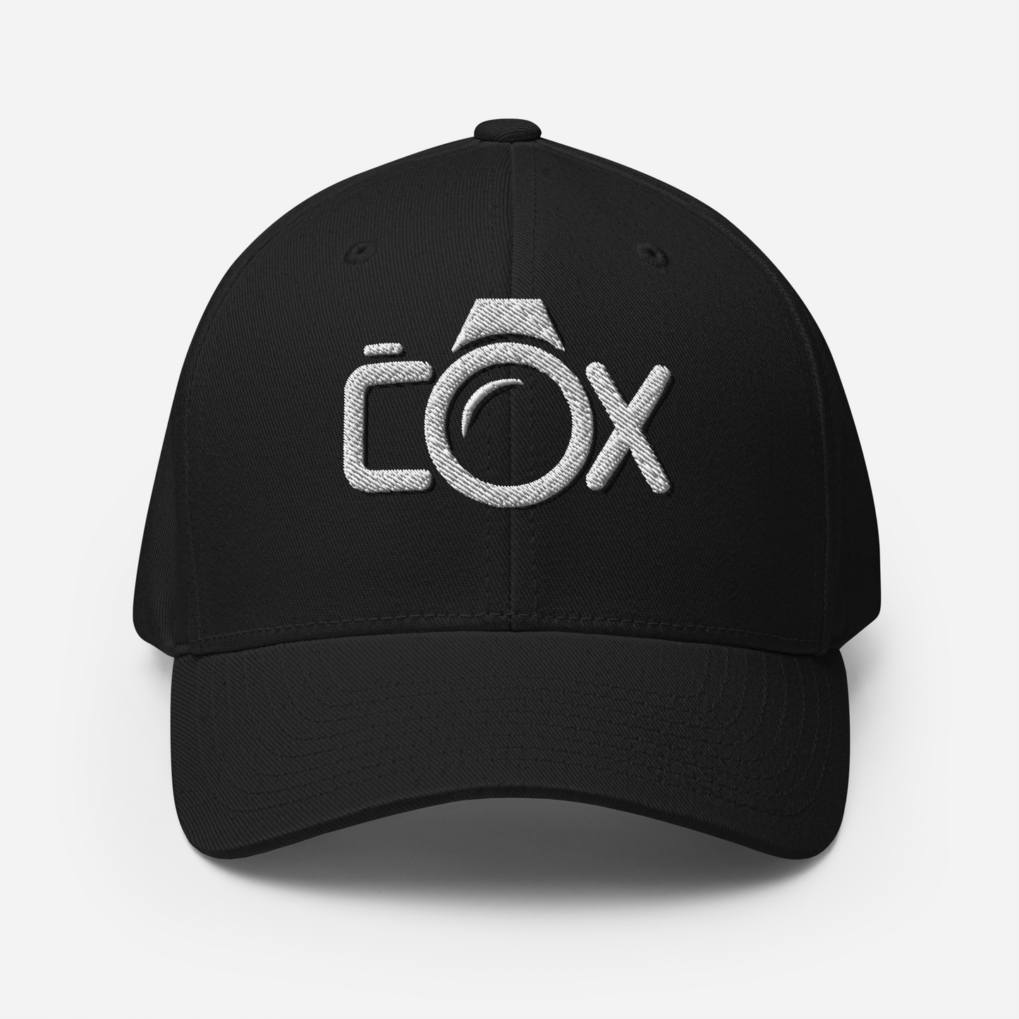 COX Camera Drop Shadow Logo (White/Black) Structured Twill Cap