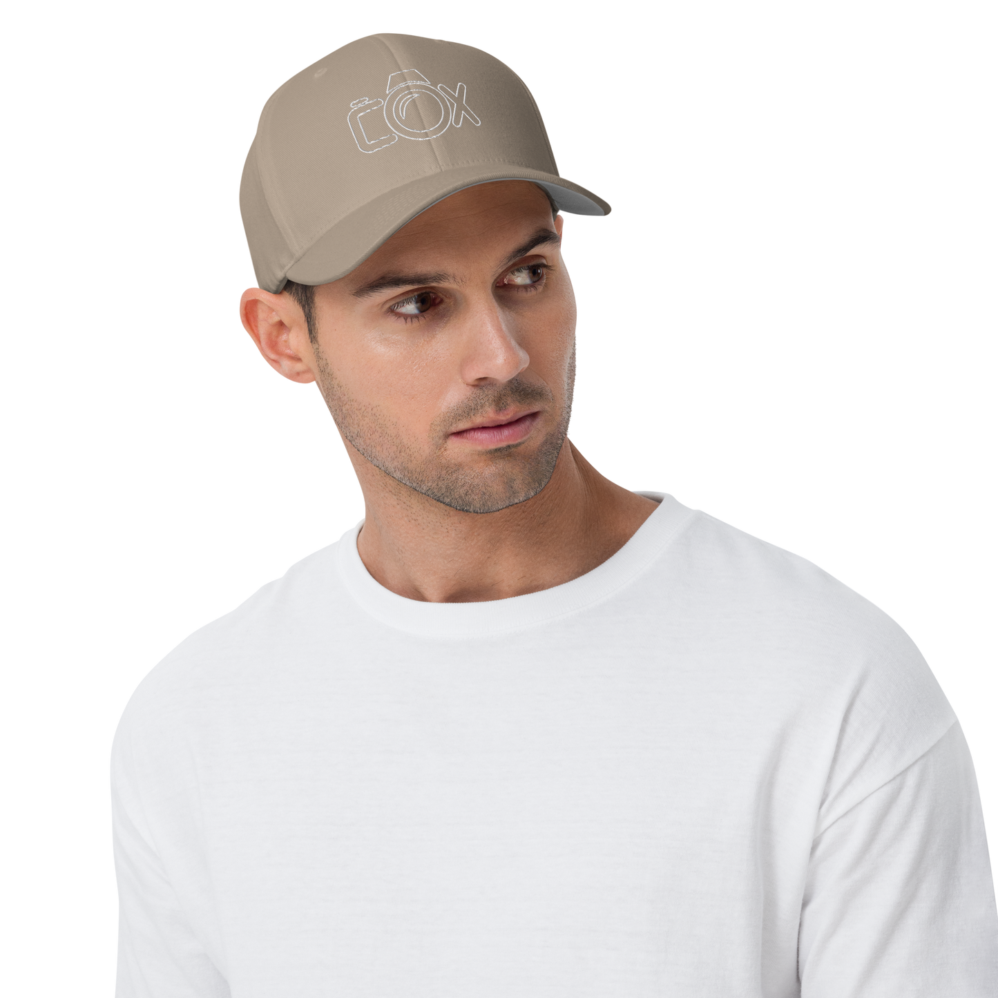 COX Camera White Wireframe Logo Structured Twill Cap