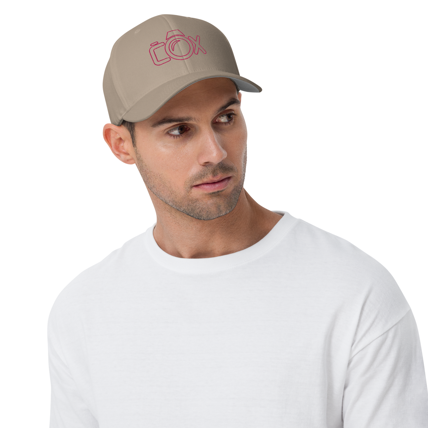 COX Camera Pink Wireframe Logo Structured Twill Cap