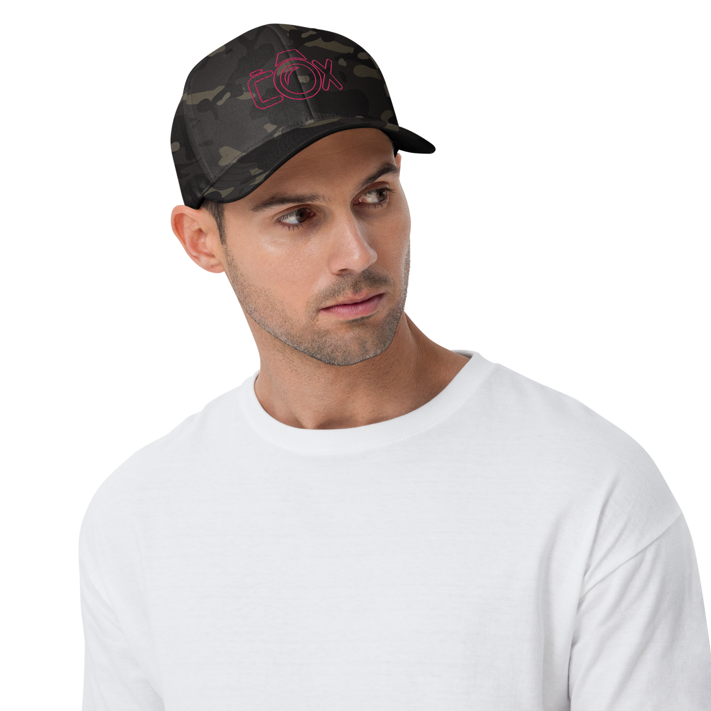 COX Camera Pink Wireframe Logo Structured Twill Cap