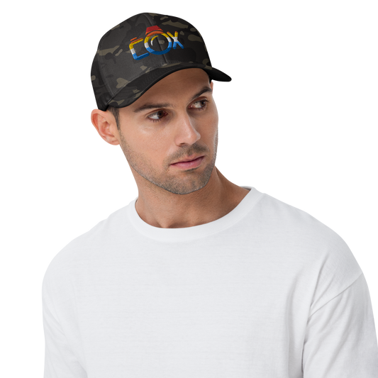 COX Camera Sunset Logo Embroidered Structured Twill Cap