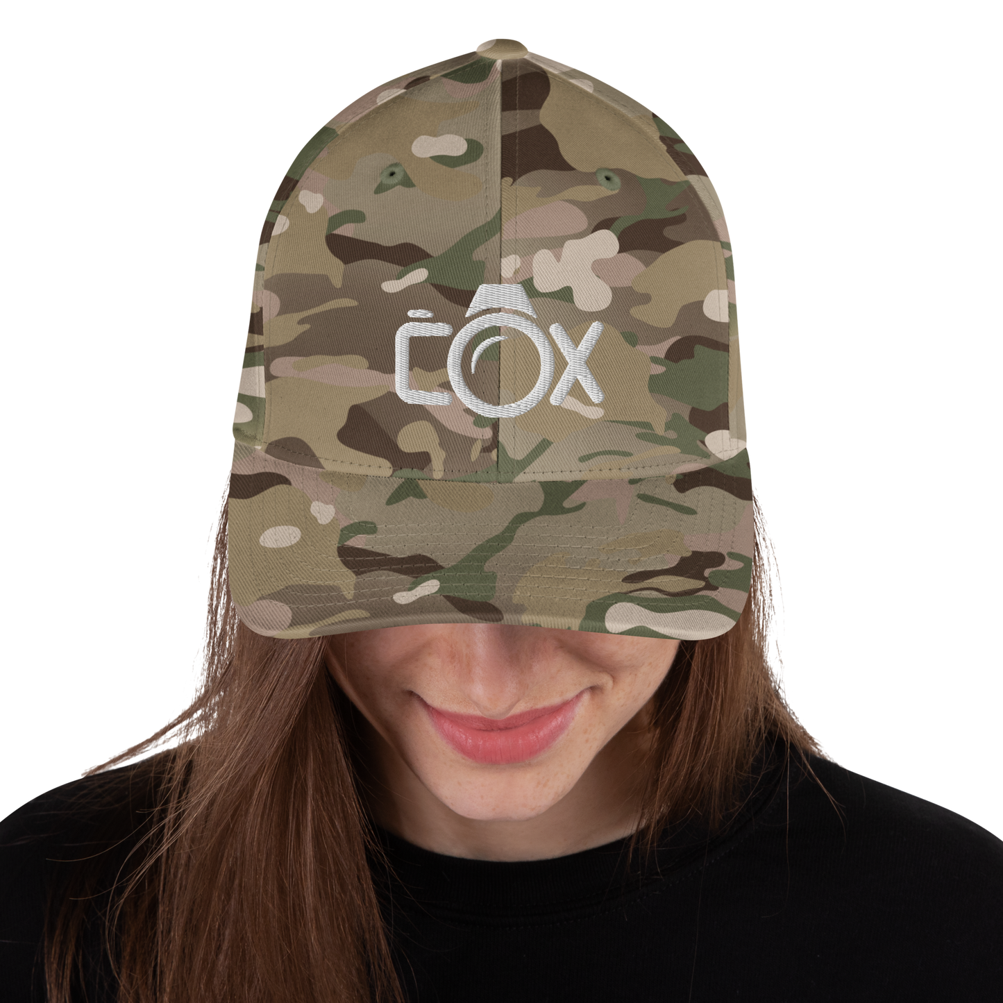 COX Camera White Logo Structured Twill Cap
