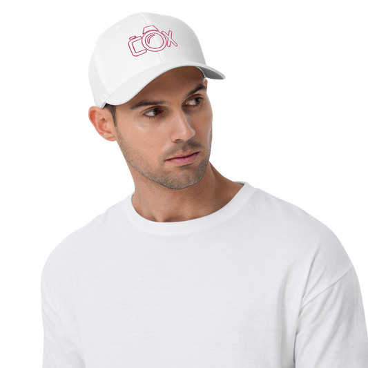 COX Camera Pink Wireframe Logo Structured Twill Cap