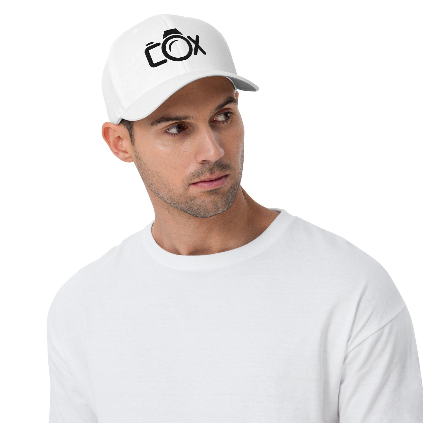 COX Camera Black Logo Structured Twill Cap