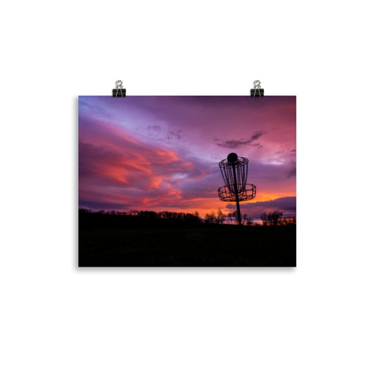 Disc Golf Sunrise Poster