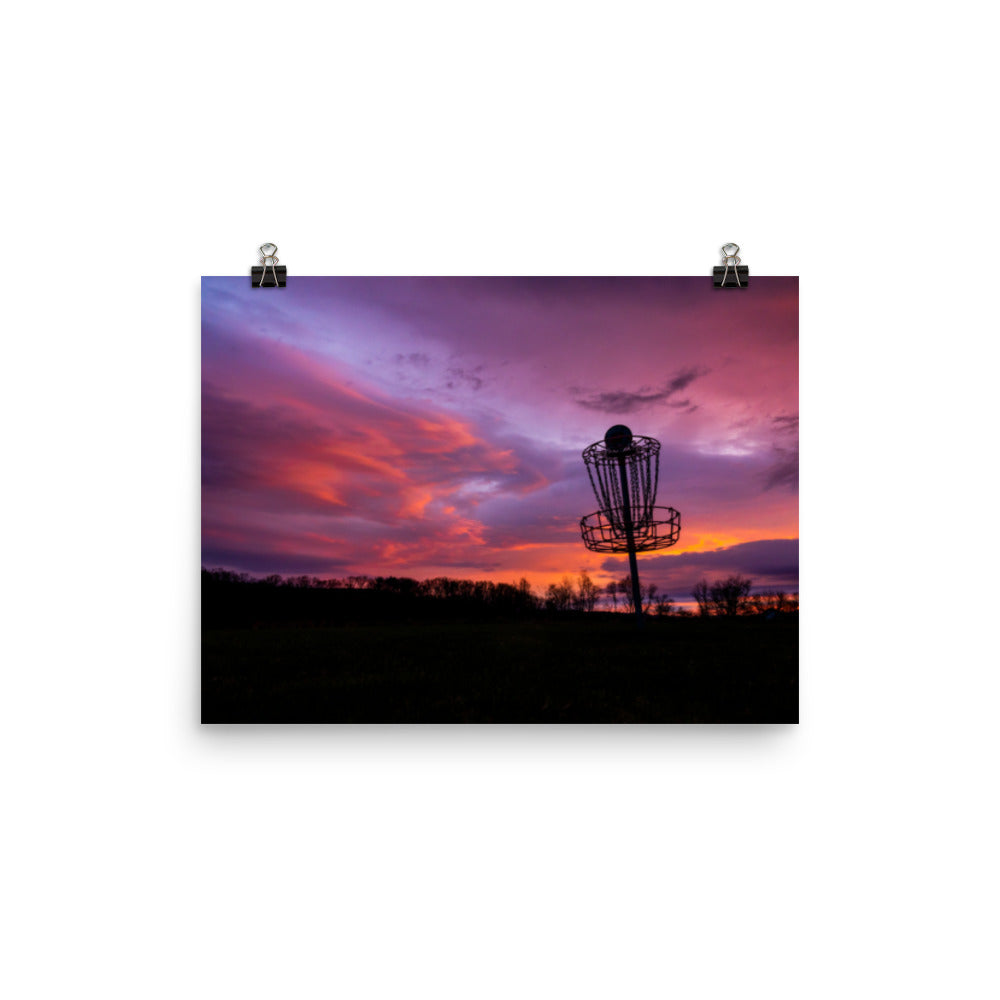 Disc Golf Sunrise Poster