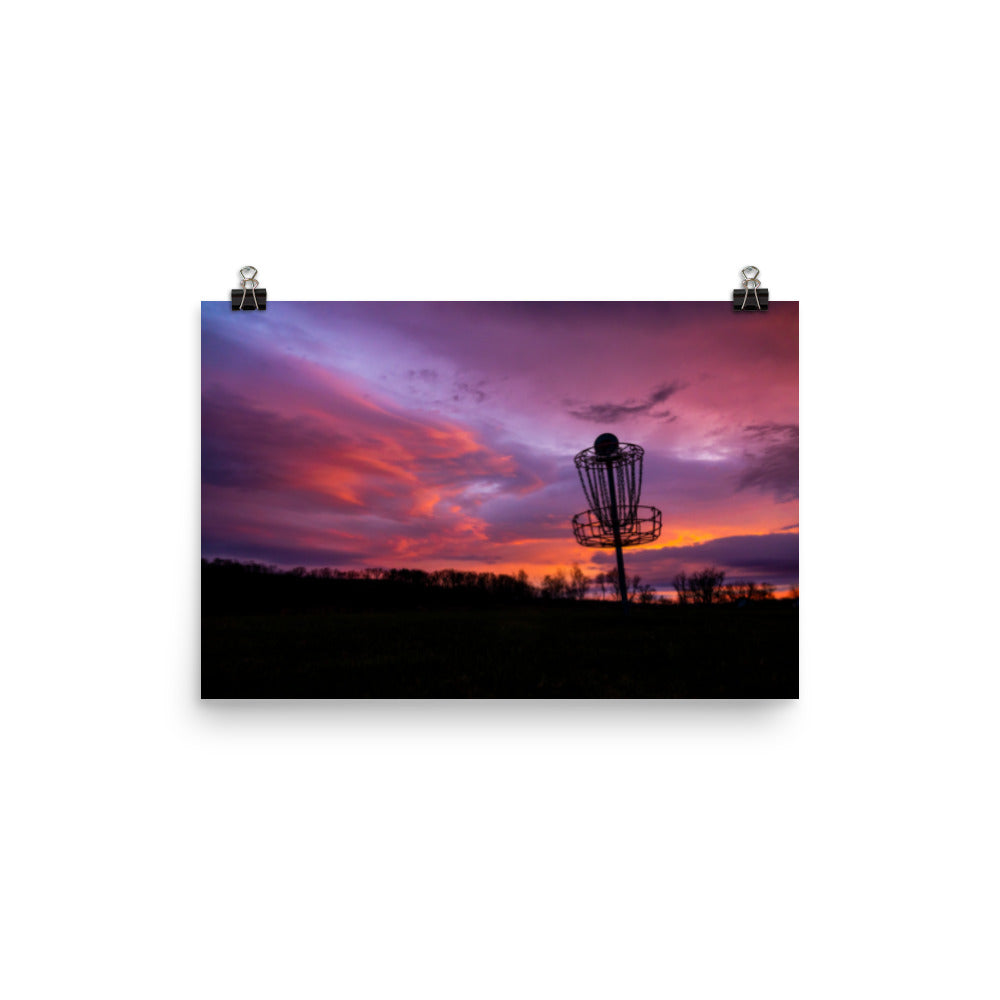 Disc Golf Sunrise Poster
