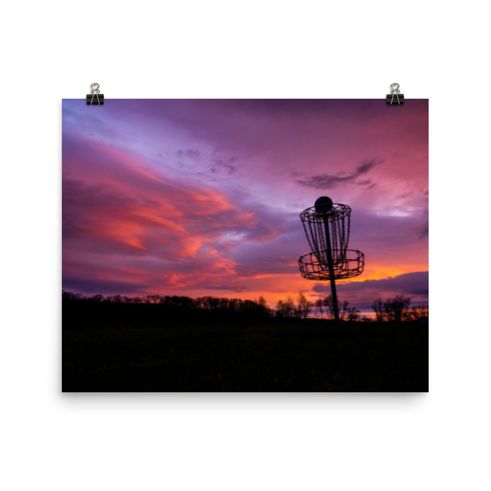 Disc Golf Sunrise Poster