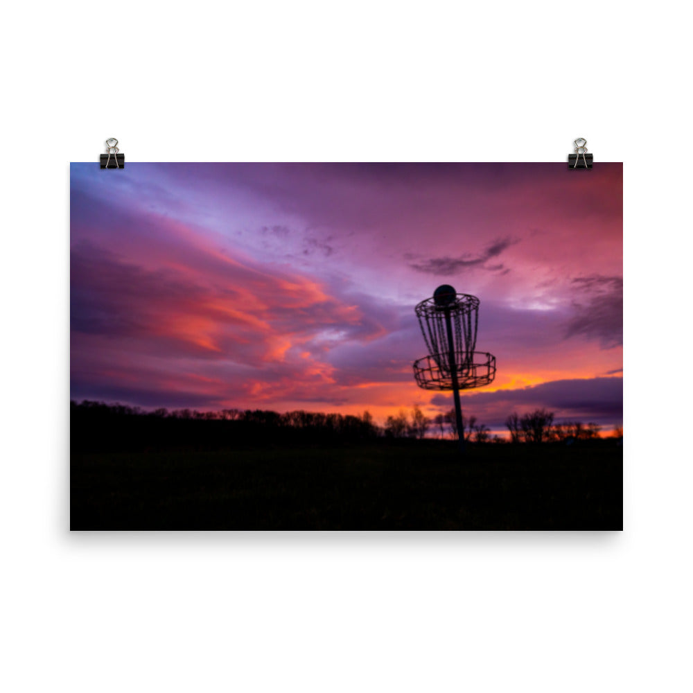 Disc Golf Sunrise Poster