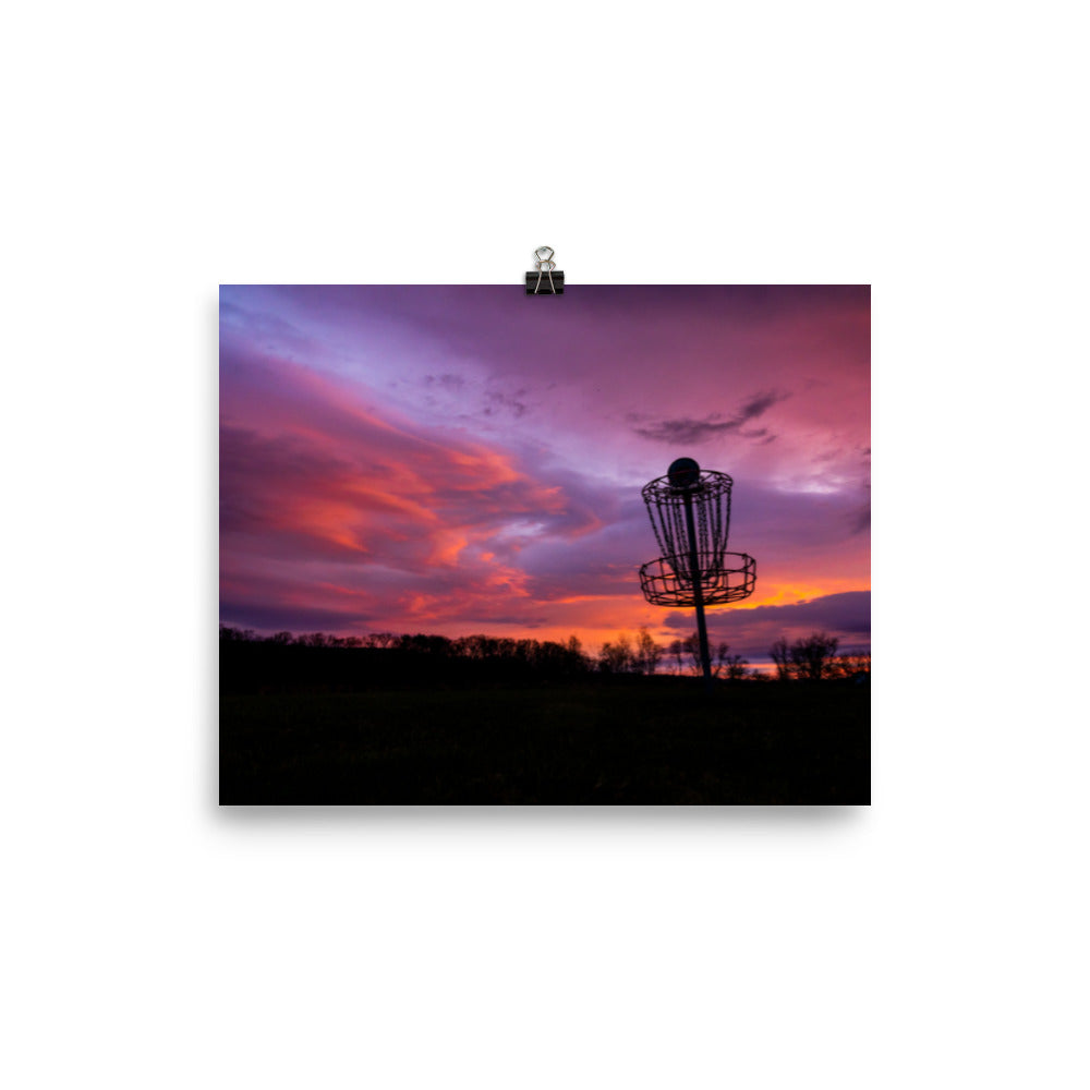 Disc Golf Sunrise Poster