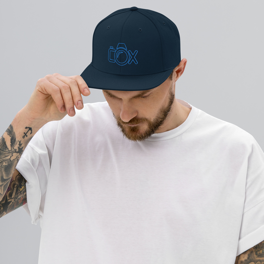 COX Camera Aqua/Teal Wireframe Logo Snapback Hat