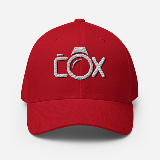 COX Camera Drop Shadow Logo (White/Black) Structured Twill Cap